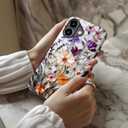 bemal for iPhone 17 Case Cute,Aesthetic Vintage Wildflower Mosaic Botanical Floral Girly Shell,Compatible with Magsafe,Trendy Unique Retro Protective Slim Silicone Phone Cover for Women Girls