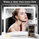 TRAHOME 36"x24" LED Bathroom Vanity Mirror with Lights, Front and Backlit Wall Mirror, Anti Fog, Dimmable 3 Color Lighting, Memory Function, Shatterproof Glass, Plug in or Hardwired