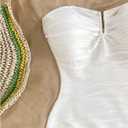 WDIRARA Women's Textured Strapless Bodysuit Tummy Control Sleeveless Tube Tops Leotard