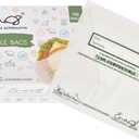 100% Compostable Food Storage Bags [Sandwich 150 Pack] Eco-Friendly Freezer Bags, Resealable Bags, Heavy-Duty, Reusable, by Earth's Natural Alternative, off white