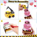 Valentines Day Gifts for Kids Classroom, 24 Pack Valentines Gfit Cards with Construction Vehicles Toys for Kids Ages 3-12 School, Funny Valentine Exchange Gift for Boys Girls Toddler Party Favors