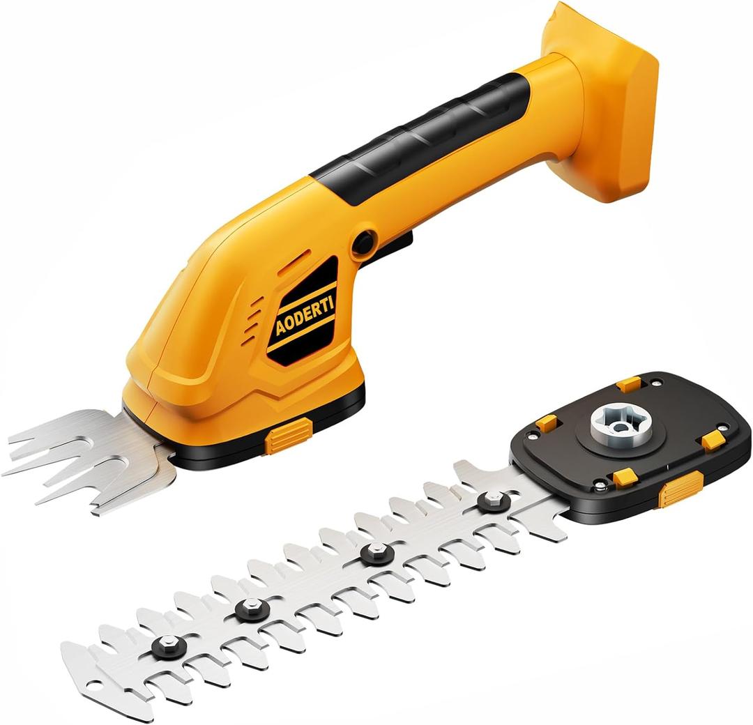 Cordless Hedge Trimmer for DEWALT 20V Max Battery, 2 in 1 Electric Bush Trimmer, Grass Trimmer & Weed Trimmer for Yard & Lawn (Battery not Included), Yellow