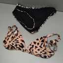 Womens Tankini Swimsuits Ruffled Tank Top Tummy Control Floral Modest Swimwear High Waisted Bikini (XX-Large, Leopard)