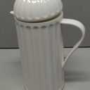 WOLFF 1 Liter White Bird Thermal Coffee Carafe, Plastic Exterior with Glass Lining Insulated Beverage Dispenser for Hot and Cold Drinks, Thermos Bottle for Tea, Water Pitcher - White, 34floz/1L