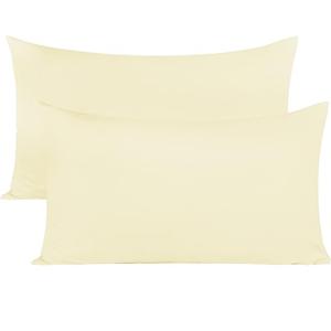 Pillow Covers Set of 2 Egyptian Cotton 18 x 32 Inches - 600 Thread Count Long Staple Cotton Pillow Cover Set Envelope Closure Pillowcase - Ivory