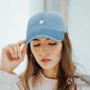 Atticus Poetry Hat, Embroidered Brushed Cotton Womens Baseball Hat Unisex Fit, Adjustable One Size (Blue)