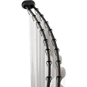 Zenna Home Double Curved Tension Shower Curtain Rod, No Drilling, Adjustable 50 to 72 Inches, Easy to Install Double Shower Rod, Rustproof, Matte Black