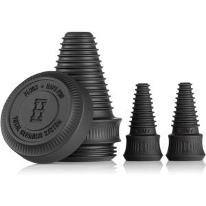 HEMPER Cleaning Plugs + Caps PRO – Silicone Stoppers & Cleaning Container for Glassware, Pipes, and Accessories – Leak-Proof, Reusable, Fits Male & Female Openings - (Black)