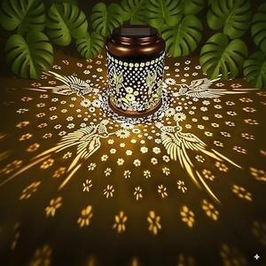 Pack Of 2 MEWOOCUE Solar Lanterns Outdoor Waterproof Hummingbird Garden Decor Gifts for Women Mom Grandma Hanging Lights Metal Lantern Decoration Outside for Yard, Patio, Backyard, Porch,Lawn