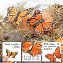 24pcs Monarch Butterflies Monarch Butterfly Decorations Kit with Clip for Dia de Los Muertos Decorations Halloween Decorative Butterflies Handmade Feather Butterfly - 2.25 inch KP06C