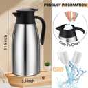 FillTouch 6 Pcs 68 oz Thermal Coffee Carafe Insulated Stainless Steel Coffee Carafe Double Walled Vacuum Thermal Pot Flask with 6 Brushes for Keeping Hot Water Milk Tea Home Office(Silver)