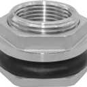 Beduan 1" Female Bulkhead Water Tank Connector Stainless Steel Thru-bulk Fitting