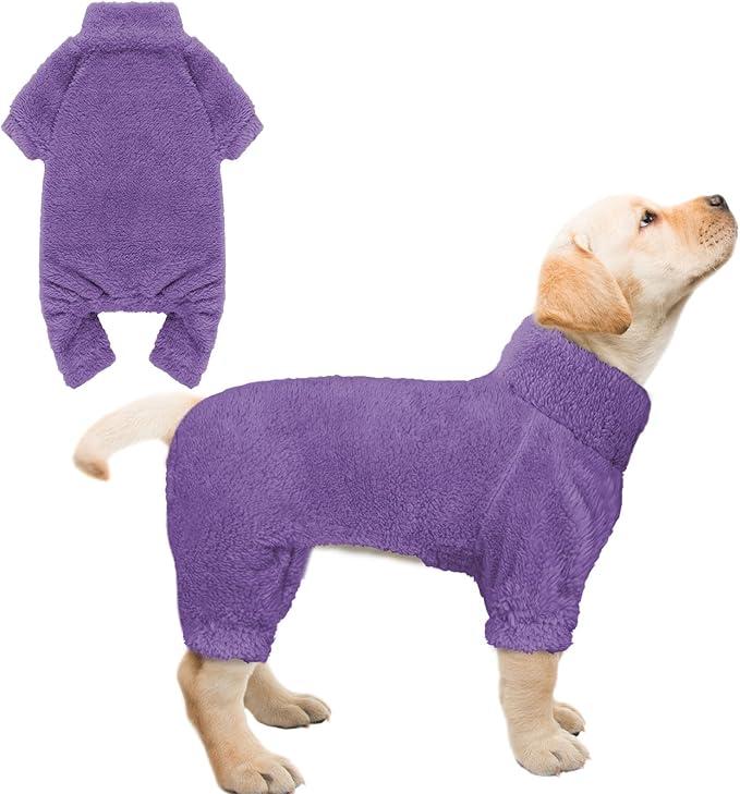Fuzzy Dog Pajamas Turtleneck Dog Clothes Warm Soft Cozy Lightweight Dog Pjs Dog Sweaters for Small Dogs 