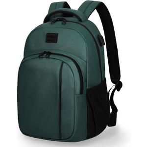 Goloni 15.6 Travel Laptop Backpack with USB Charging Port, Men Man Women Back Pack,Work,Casual College,High Schol Book Bag for Teens Lightweight Waterproof Casual Notebook Bag,Green