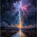 TAOPAOLAB Lightning Storm Paint by Numbers Kit for Adults - DIY Dramatic Lightning and Reflection Painting on Canvas 16x20In, Framed Acrylic Paint Set for Beginners, Atmospheric Art for Home