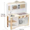 Wooden Play Kitchen, Kids Toy Kitchen Cooking Set, Kids Play Kitchen Pretend Play Set, Pretend Kitchen Playset for Toddlers Boys and Girls 3-7+