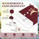 Waterproof Outdoor Chair Cushions Set of 2, Square Outdoor Seat Cushions with Ties and Removable Covers, 19 x 19 Outdoor Cushions for Patio Furniture with Portable Handle(Burgundy)