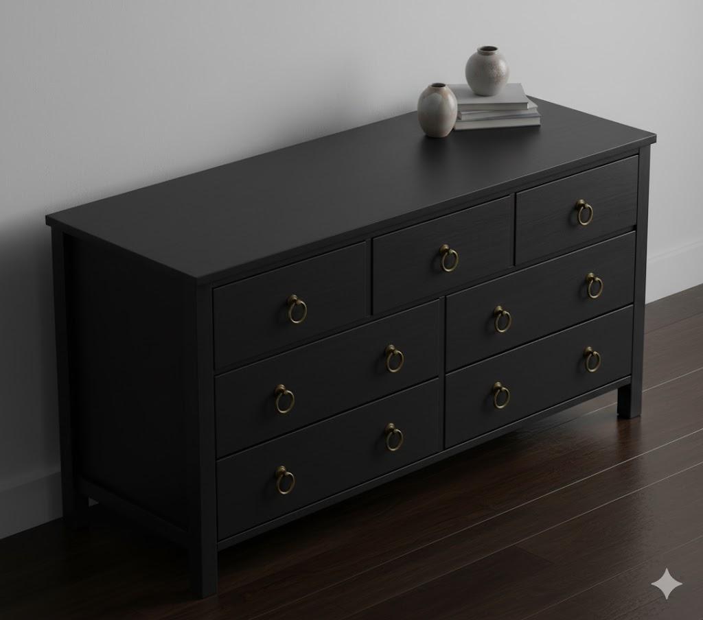 7 Drawer Black Storage Drawer
