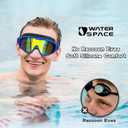 Water Space Swim Goggles 2 Pack for Adult Men Women, Anti-fog UV Protection No Leak 180 Wide View Clear Vision Pool Goggles