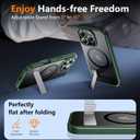 SPIDERCASE Magnetic for iPhone 16 Pro Case, with 2 Pcs [Tempered Glass Screen Protector] [ Military Grade Drop Protection] Invisible Kickstand Slim Case for iPhone 16 Pro 6.3", Green