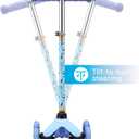 Self Balancing Kick Scooter with Light Up Wheels, Extra Wide Deck, 3 Wheel Platform, Foot Activated Brake, 75 lbs Limit, Kids & Toddlers Girls or Boys, for Ages 3 and Up
