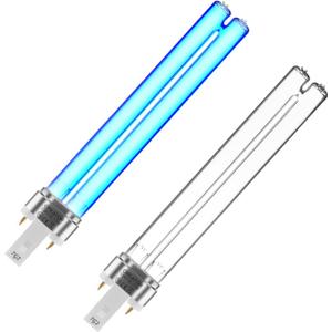 coospider-repta 2 Pack 13 Watts UV UVC G23 Base Germicidal Ultraviolet Light Bulb Compatible w/Jebao Pond Sunsun Grech, UV Light for Pond