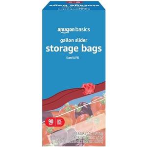 Amazon Basics Slider Gallon Food Storage Bags, BPA Free, 90 Count