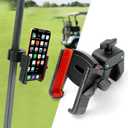 Golf Cart Phone Holder, Cell Phone Holder Mount Fits EZGO/Club Car/Yamaha, Universal Compatible with iPhone 12-17 Galaxy Google, Golf Cart Accessories Gifts for Men Women, Red