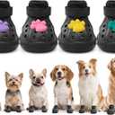 Dog Shoes for Hot Pavement - Dog Shoe for Small Size Dogs,Dog Boots & Paw Protectors,Easy ON & Off, Non-Slip,Outdoor Dog Booties with Reflective Strap for Beach and Snow(Black,Size6)