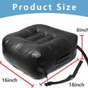 YOUFI Leather Seat Cushion Extra-Thick Booster for Office Chair to Rise Height - Full Filling for Support - with Breathable Cover, Handle and Buckle - Relieves Back Pain – 18"x16"x6" (Black)