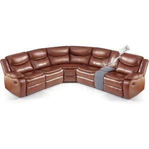 VANSOFY Extra Large Reclining Sectional Couch Covers, Waterproof 5-Piece Sofa Covers for L Shape Sectional Sofa Corner Seater Washable Slipcover for Pets, Dogs(1 Seat Console Cover, Dark Gray)