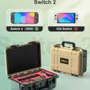 STARTRC GAMES Hard Carrying Case for Nintendo Switch 2, Professional Deluxe IP67 Waterproof, Soft Lining Hard Travel Case for Nintendo Switch 2 Console Pro Controller & Accessories (Yellow & Green)