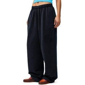 HeSaYep Women's Wide Leg Sweatpants Y2k Interior Drawstring Baggy Joggers Dancer Pants Streetwear with Pockets, Black XL