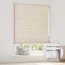 LazBlinds No Drill Cordless Roman Shades, 34'' W x 64'' H, Beige | Easy to Install, Light Blocking & Heat Insulating, Perfect for Bedrooms & Kids' Rooms