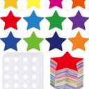 600 Pcs Star Cutouts 2 Inch Assorted Color Paper Bulletin Board Cutouts Star Die Cuts for DIY Home Bulletin Board Decor Theme Party Supplies, Rainbow Color