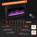 BETELNUT 30" Electric Fireplace Wall Mounted and Recessed with Remote Control, 750/1500W Ultra-Thin Wall Fireplace Heater W/Timer Adjustable Flame Color and Brightness, Log Set & Crystal Options
