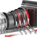 ORDORA Pots and Pans Organizer under Cabinet with Pan Holder: Expandable 11.8"-22.8" Kitchen Cabinet Organizer Rack, 12 Adjustable Dividers Storage for Cookie Sheets, Cutting Boards & Lid Cookware (Black)