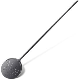 Turning Pizza Peel, 9 Inch Aluminum Perforated Peel with Detachable 33 or 48 Inch Long handle, Lightweight Pizza Paddle for Baking Homemade Pizza Bread