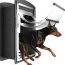 ClawJaw Extra Large Dog Door for Wall, Metal Frame and Telescopic Tunnel Pet Door, Double-Sided Wind Deflector and Magnetic Flaps, Easy to Install, Black (Pets Up to 220 Lb) X-Large