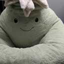 DUMOS Kids Bean Bag Chair, Stuffed Toddler Couch with Faux Rabbit Fur Cover for Teens & Kids, Comfy Lazy Sofa Chair for Reader, Living Room, Bedroom, Aged 4-12 Years, 31 Inch, Green