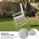 Outdoor Chair Cushions, Water-Resistant & Fade-Resistant, Patio Furniture Seat Replacement Chair Pads with Ties Zipper, Removable Cover, Non-Slip Bottom, Set of 6, 17 x 16 Inch, Light Grey