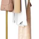 HOMEFORT Metal Coat Rack, Modern Coat Tree with 3 Hooks, L Shaped Coat Hanger Stand, Freestanding Coat Rack for Entryway and Corner, Gold
