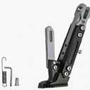 Adjustable CNC Aluminum Motorcycle Kickstand, Universal Anti-Slip Side Stand with Spring & Screws, Adjustable Length Parking Support for Scooter Dirt Pit Bike Electric Bike,（ black）