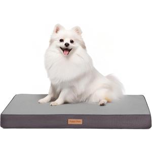 Washable Cooling Pet Bed for Small, Medium Dogs & Cats, Certipur-Us Certified Memory Foam Pet Bed with Waterproof Inner Liner (29" x 18", Up to 50LBs)