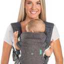 Infantino Flip 4-in-1 Convertible Baby Carrier, Adjustable, Ergonomic Babywearing, Registry Essential, Baby Carrier for Newborn to Toddler, Gray
