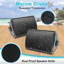 Herdio 6.5 Inches Outdoor Bluetooth Speakers Waterproof with Powerful Bass, Wall Mount Speakers Wired Weather Resistant for Patio Home Deck Porch Backyard 400 Watts (Black)