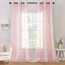 MIULEE Solid Color Sheer Curtains 84 Inches Long 2 Panels Set - Elegant Lightweight Grommet Light Filtering Window Voile Panels/Drapes/Treatment for Bedroom Living Room W42 x L84 Inch, Blush