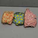 Langsprit Washable Female Dog Diapers - Doggie Reusable Diapers for Doggy Puppy Female in Period - Highly Absorbent Dog Heat Panties (Flamingo Duck) M