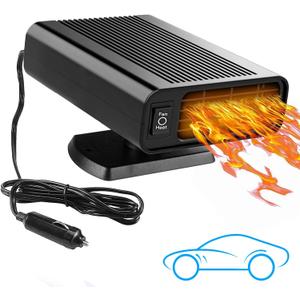 12V 150W Car Heater, Portable Car Heater Plug into Cigarette Lighter, 2 in 1 Fast Heating Defrost Defogger, Windscreen Defogger Window Defroster for Car