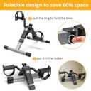 Pedal Exerciser Desk Exercise Bike Leg and Arm Exercise Bike with LCD Monitor Foldable and Porable (Black/Grey)